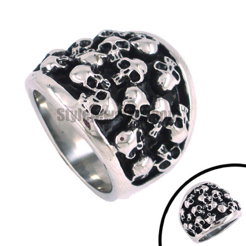 Stainless steel jewelry ring lots skull ring SWR0066 - Click Image to Close